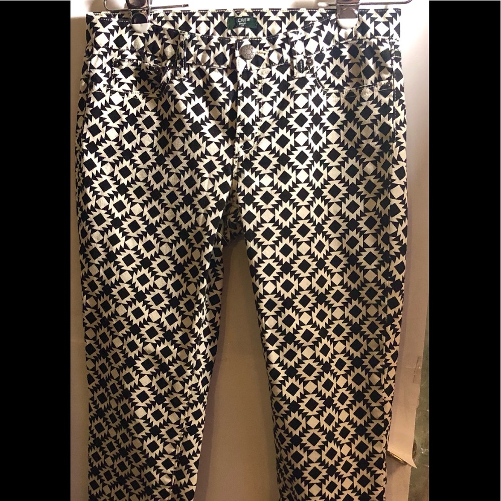 J Crew Stretch Skinny Jean Sz 29 Geometric Pattern